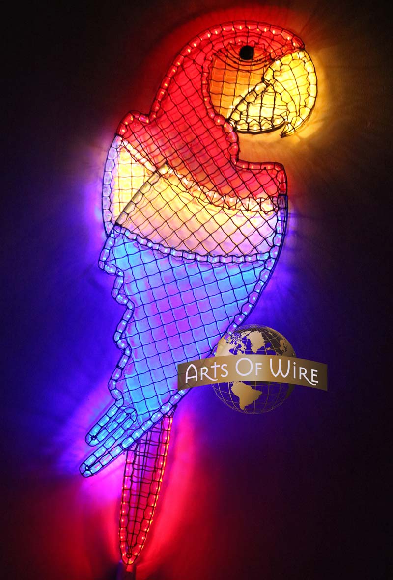 macaw wall light artwork