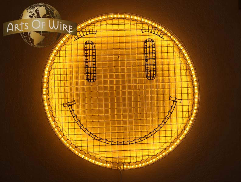 smiley artwork wall art lighting