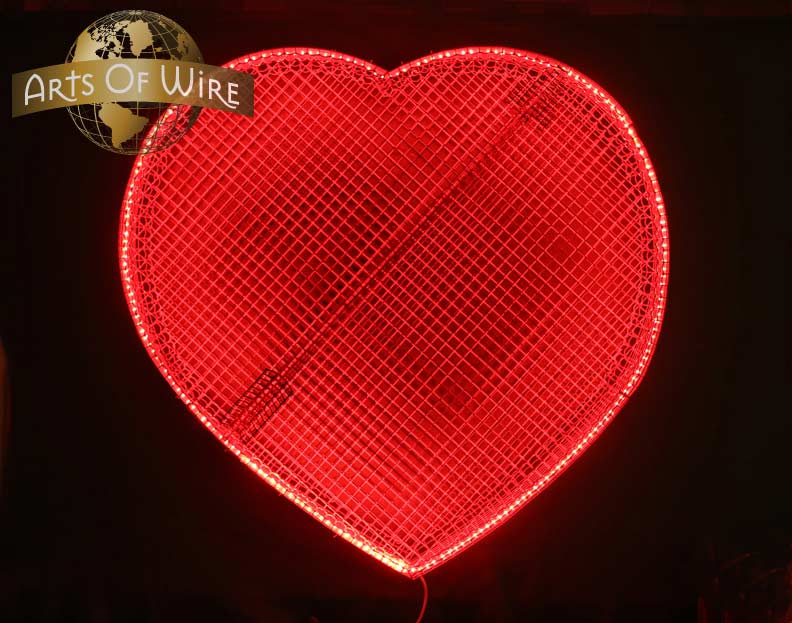 wall lighting artwork heartshaped